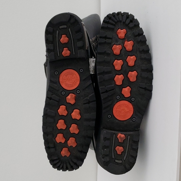 Milwaukee tall leather lace-up harness boots with bling - Picture 11 of 16